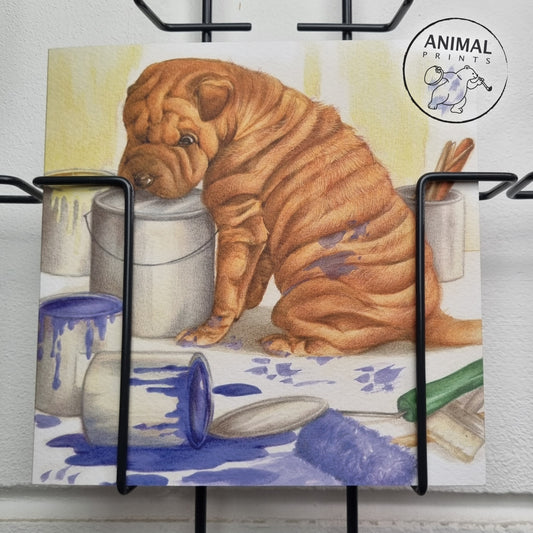 Vierkante kaart - Verhuizing, Doe het Zelf Sharpei (honden print)