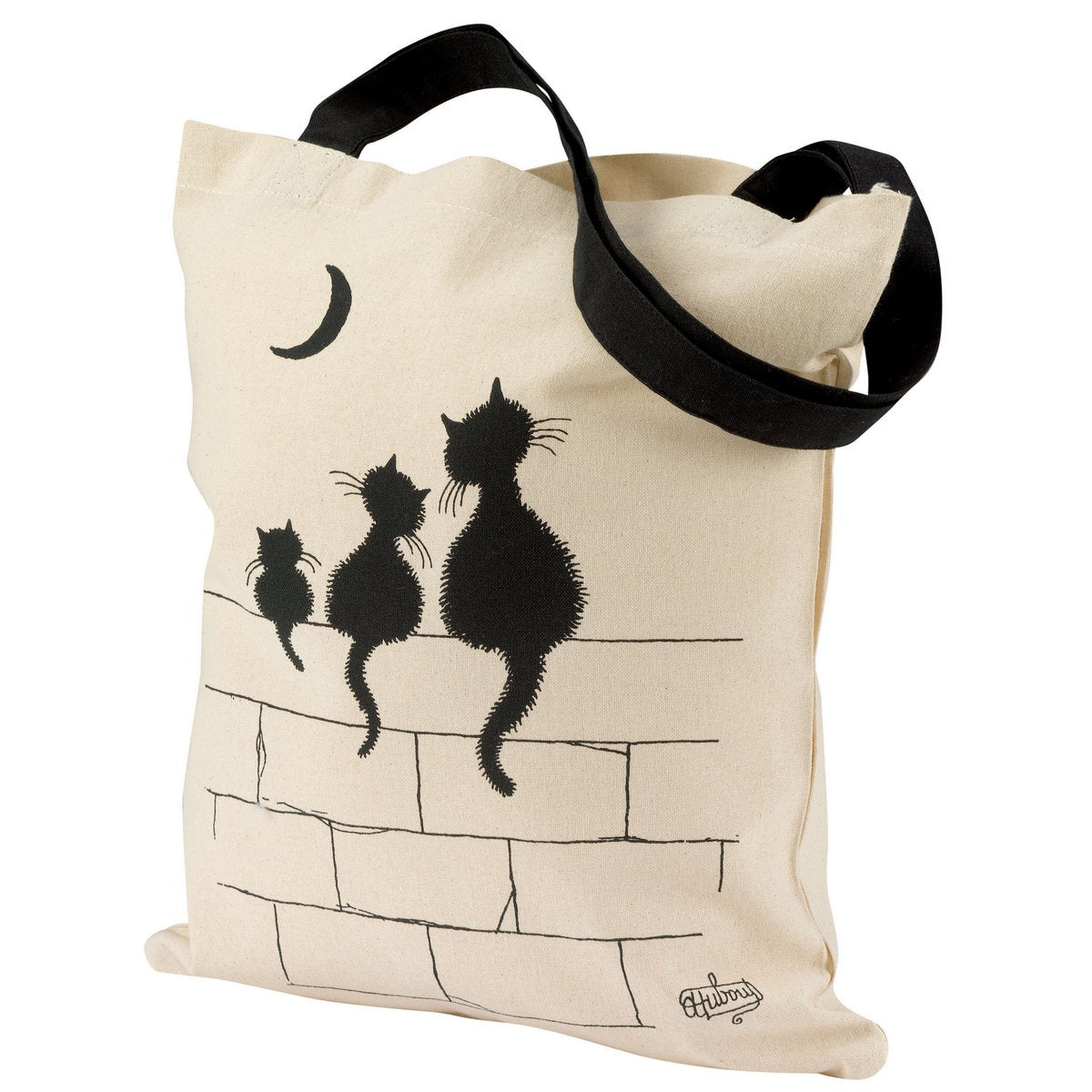 Baumwolltasche: 3 Katzen an einer Wand