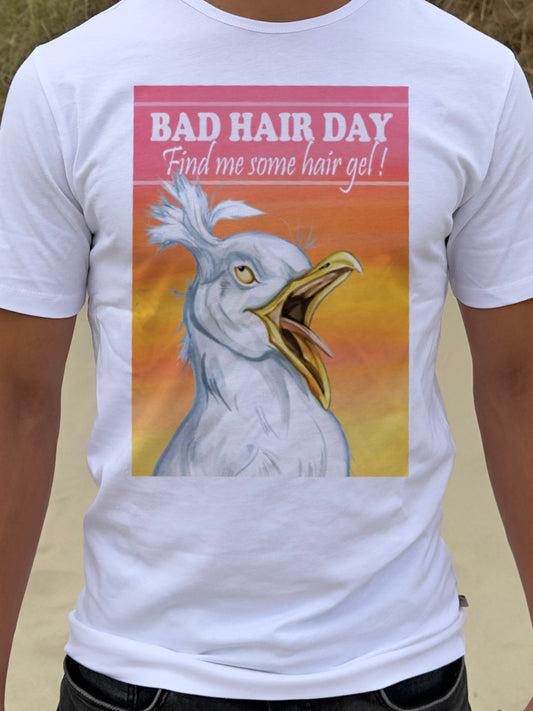 T-shirt "Bad Hair Day - "Find me some hair gel".