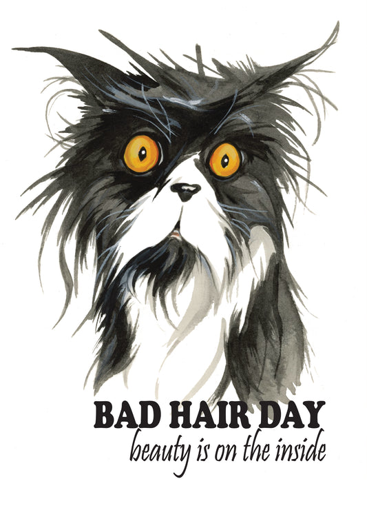 T-shirt "Bad Hairday" - Cat - 1 color
