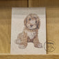 Kraftkaart A6 formaat (ansichtkaart) - kaart nummer 3 - Labradoodle (per 5 stuks)