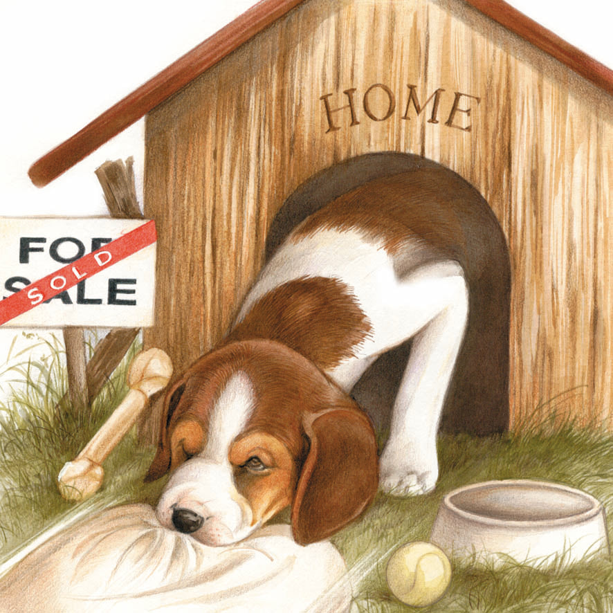 Square card - Relocation. Doghouse for Sale