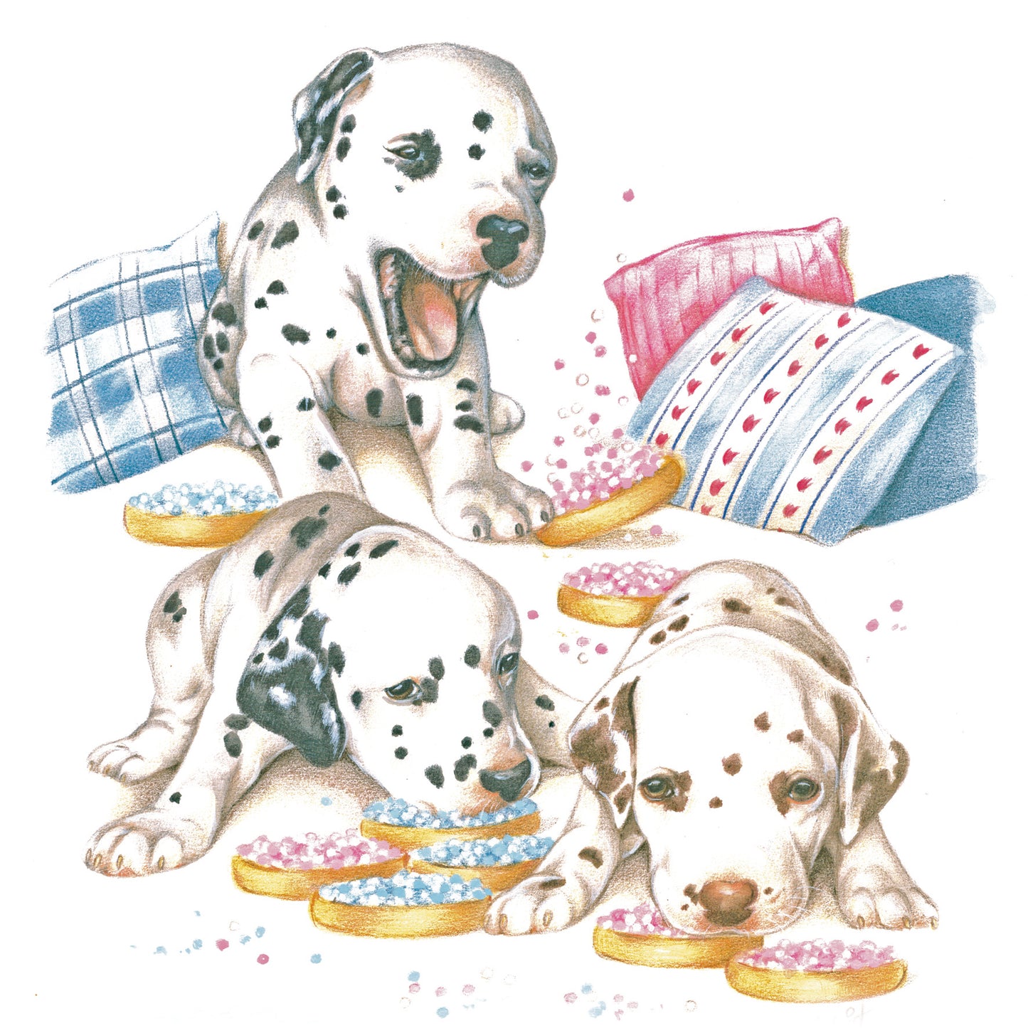 Square card - Delicious, isn't that rusk with mice. Approved by the Dalmatian Association