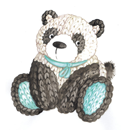Square card - Ineya - Panda bear