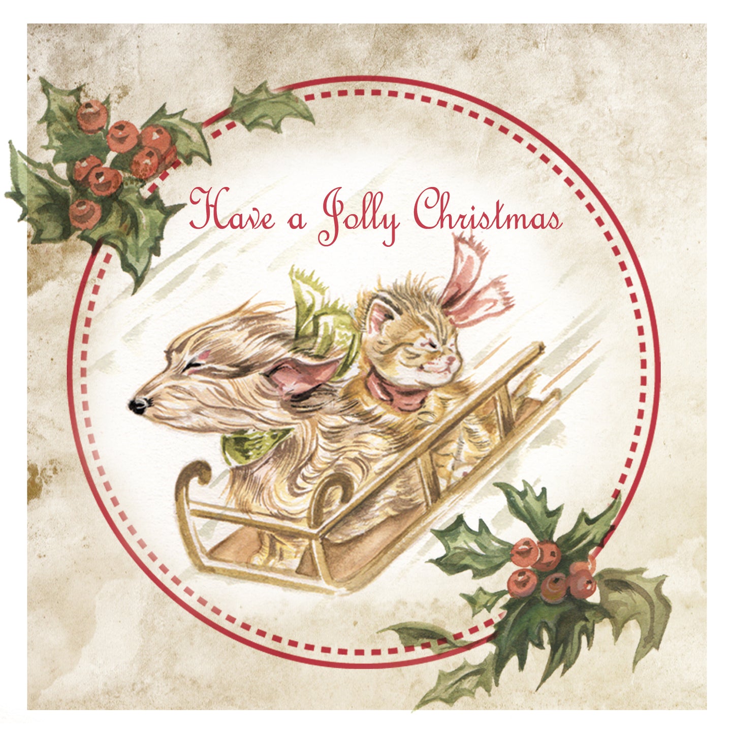 Vierkante kaart - Have a Jolly Christmas