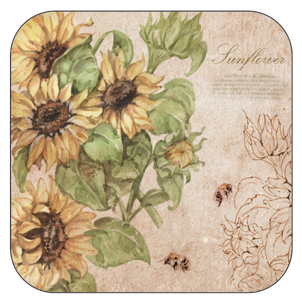 Coaster per 3 pieces Sunflowers