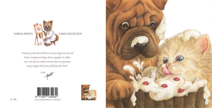 Square card - Sharpei &amp; Persian are having a party