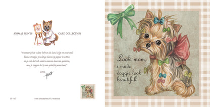 Vierkante kaart - Look Mom, I made Doggie look beautifull (hond, Yorkshire Terrier)